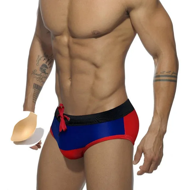 Colorful Solid Geometric Sporty Men Brief