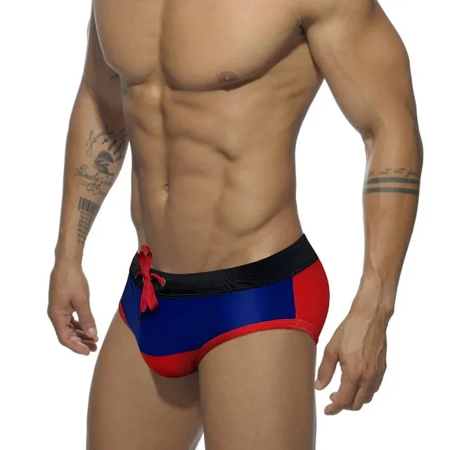 Colorful Solid Geometric Sporty Men Brief