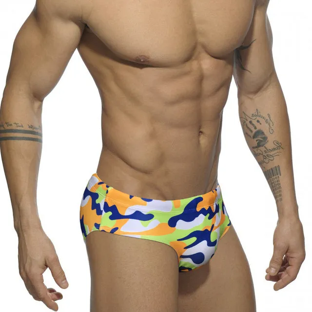 Colorful Solid Geometric Sporty Men Brief