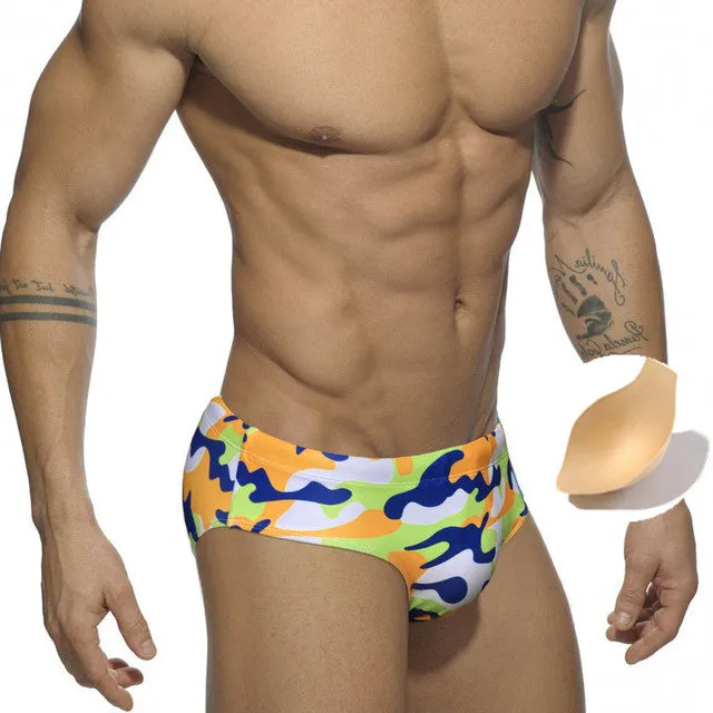 Colorful Solid Geometric Sporty Men Brief