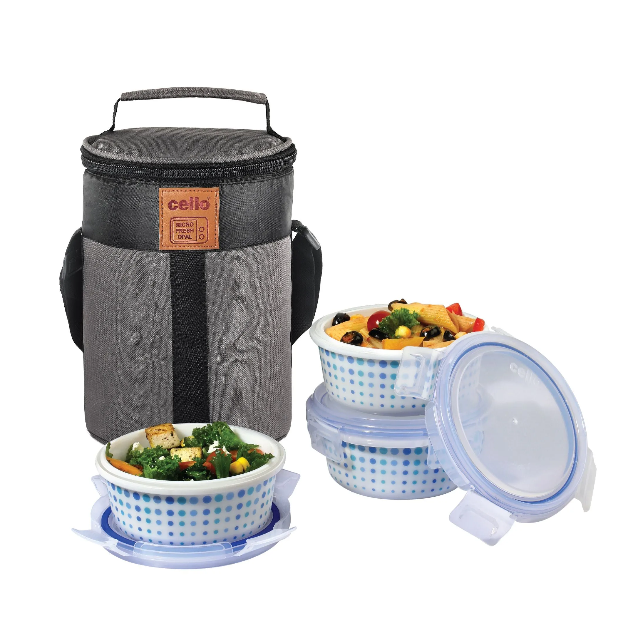 Cool Dots Opalware Lunch Box with Jacket