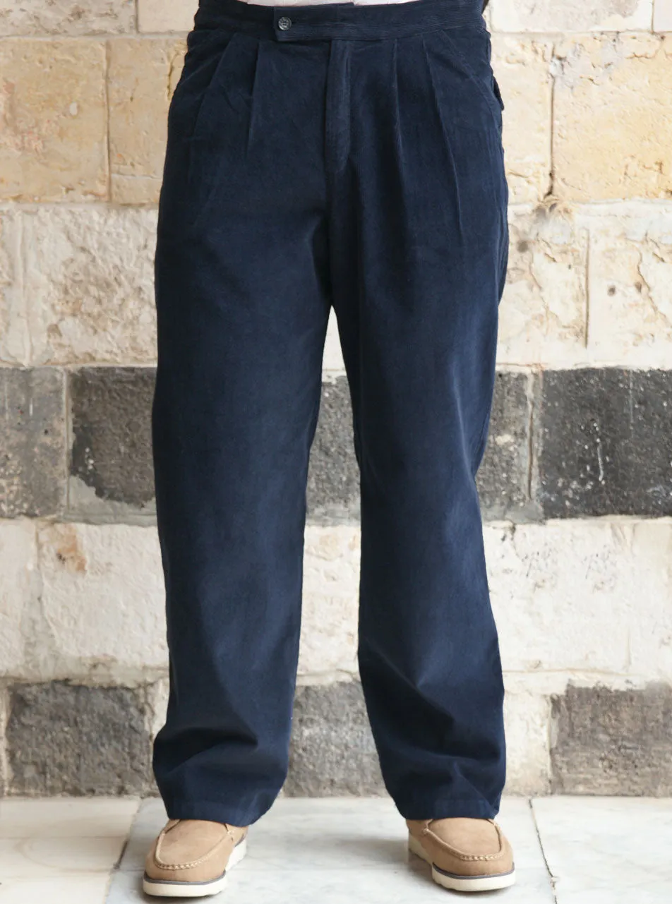 Corduroy Trousers with Pleats