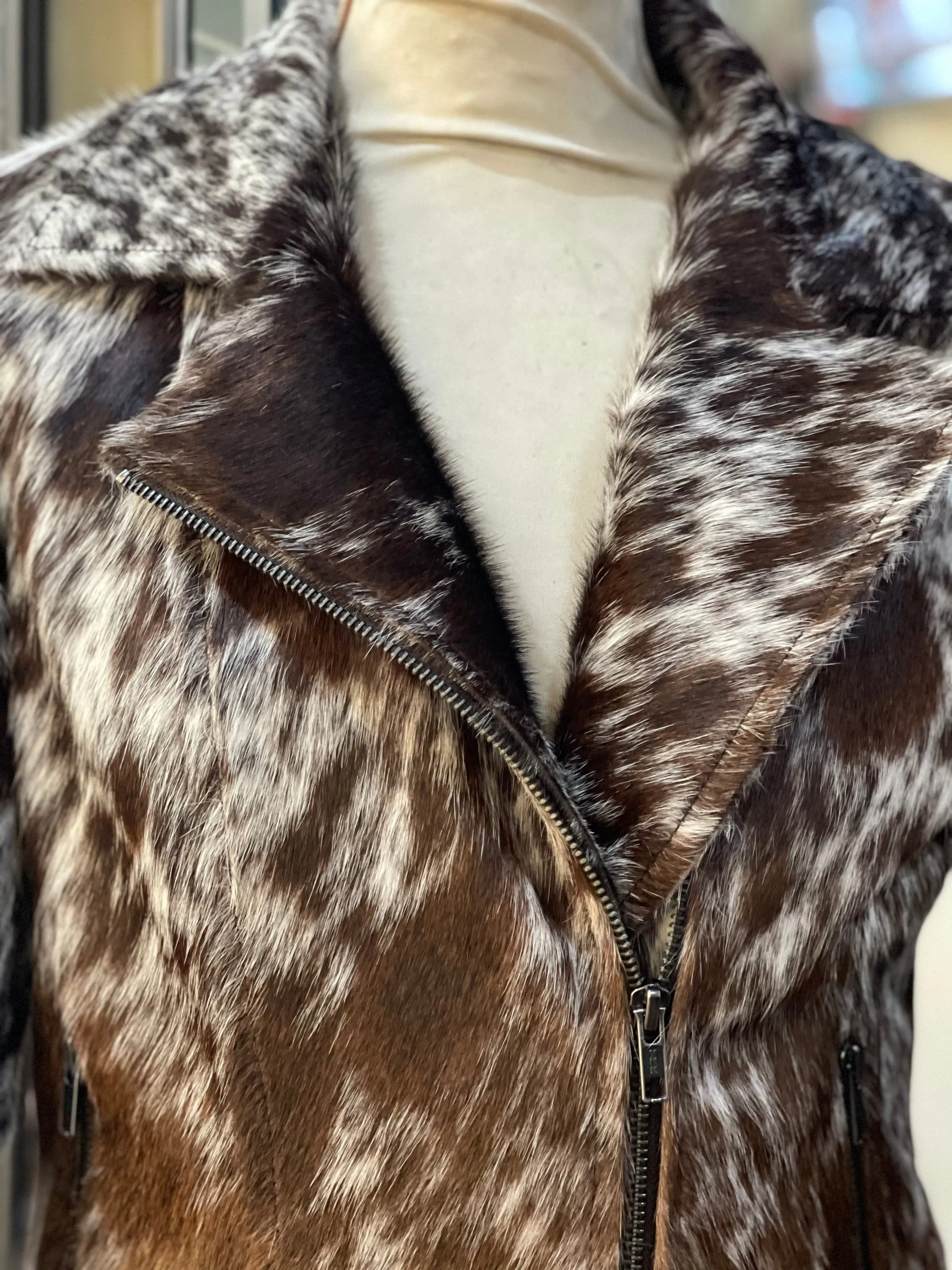 cowhide jacket woman