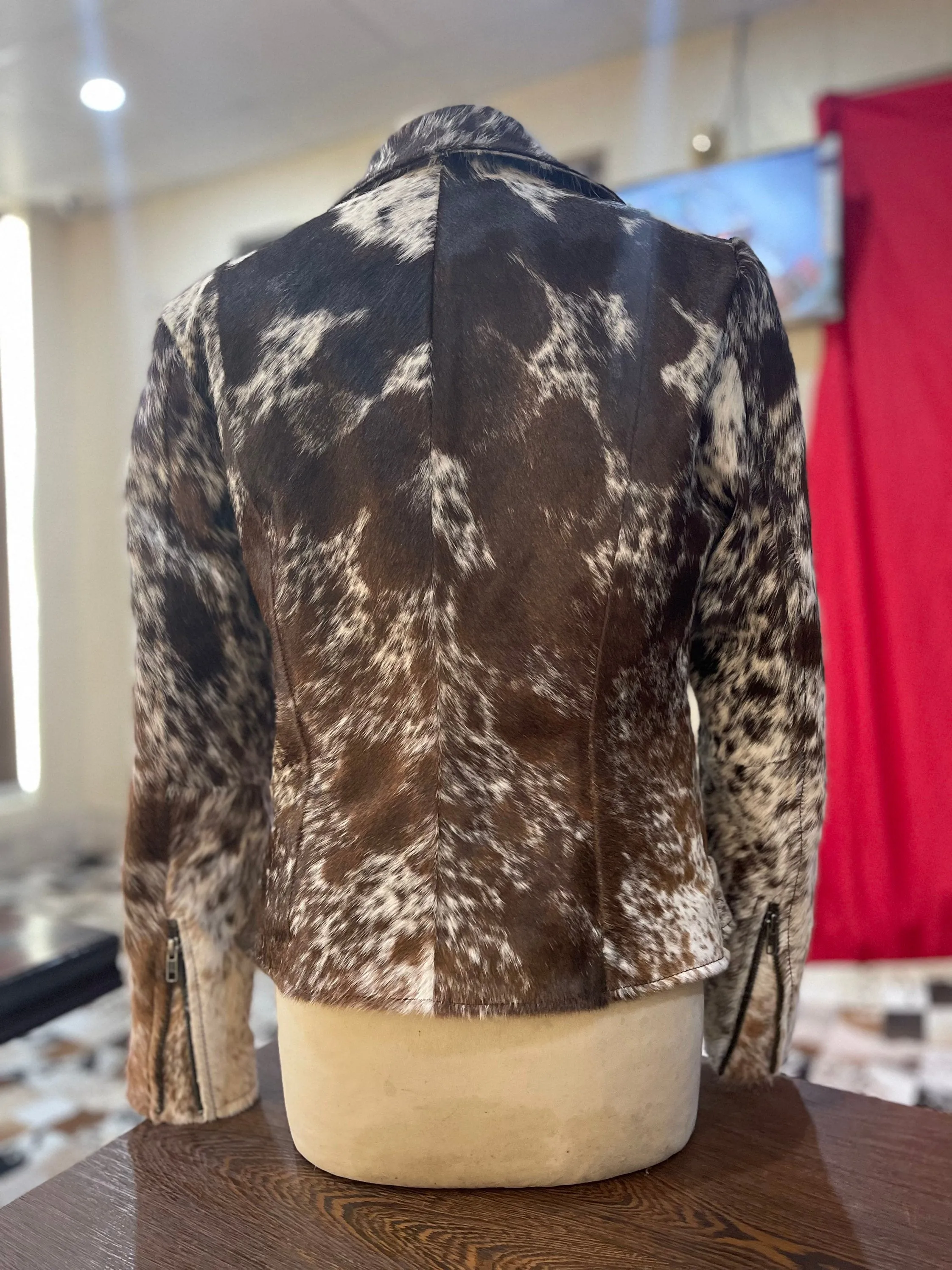 cowhide jacket woman