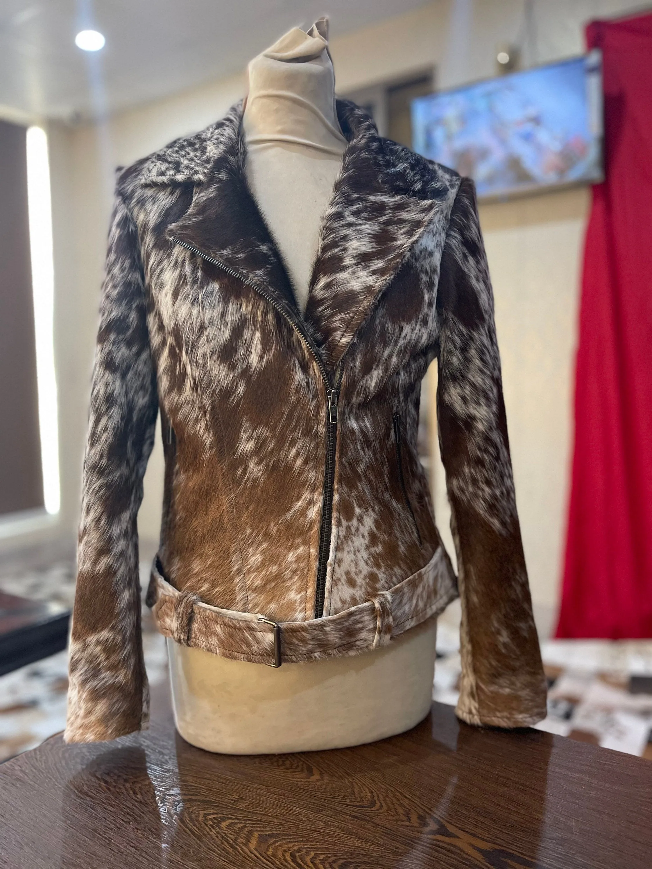 cowhide jacket woman