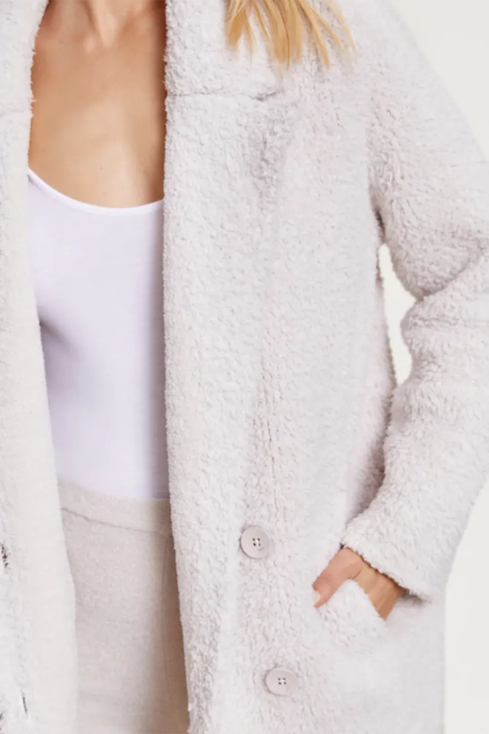 CozyChic Shearling Peacoat - Almond