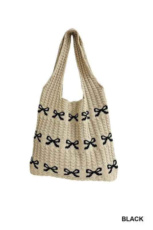 Crochet Ribbon Tote Bag