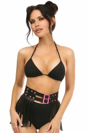 Daisy Corsets Candy Collection - Black/Pink Fringe Skirt