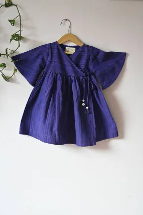 Dancing Trees' Kimono, A Classic Ltwt Design With Flared Sleeves In Aubergine