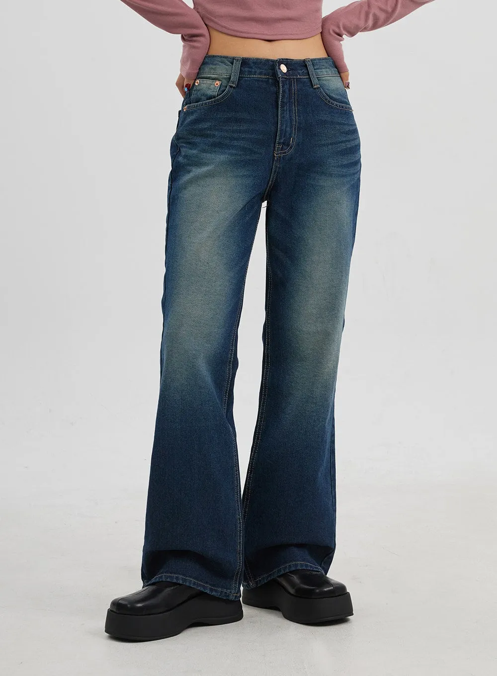 Dark Wash Bootcut Jeans CJ319