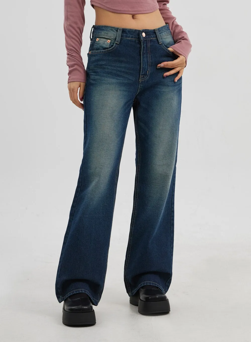 Dark Wash Bootcut Jeans CJ319