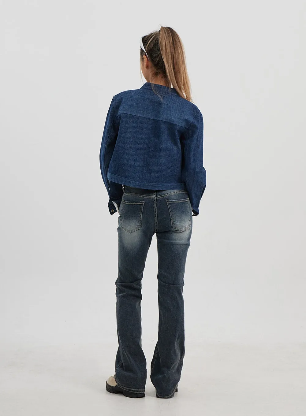 Dark Wash Mid-Rise Bootcut Jeans CJ325