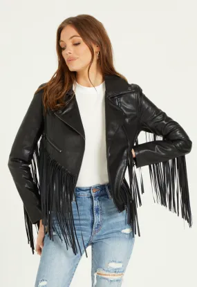 Dear John Talin Fringe Moto Jacket