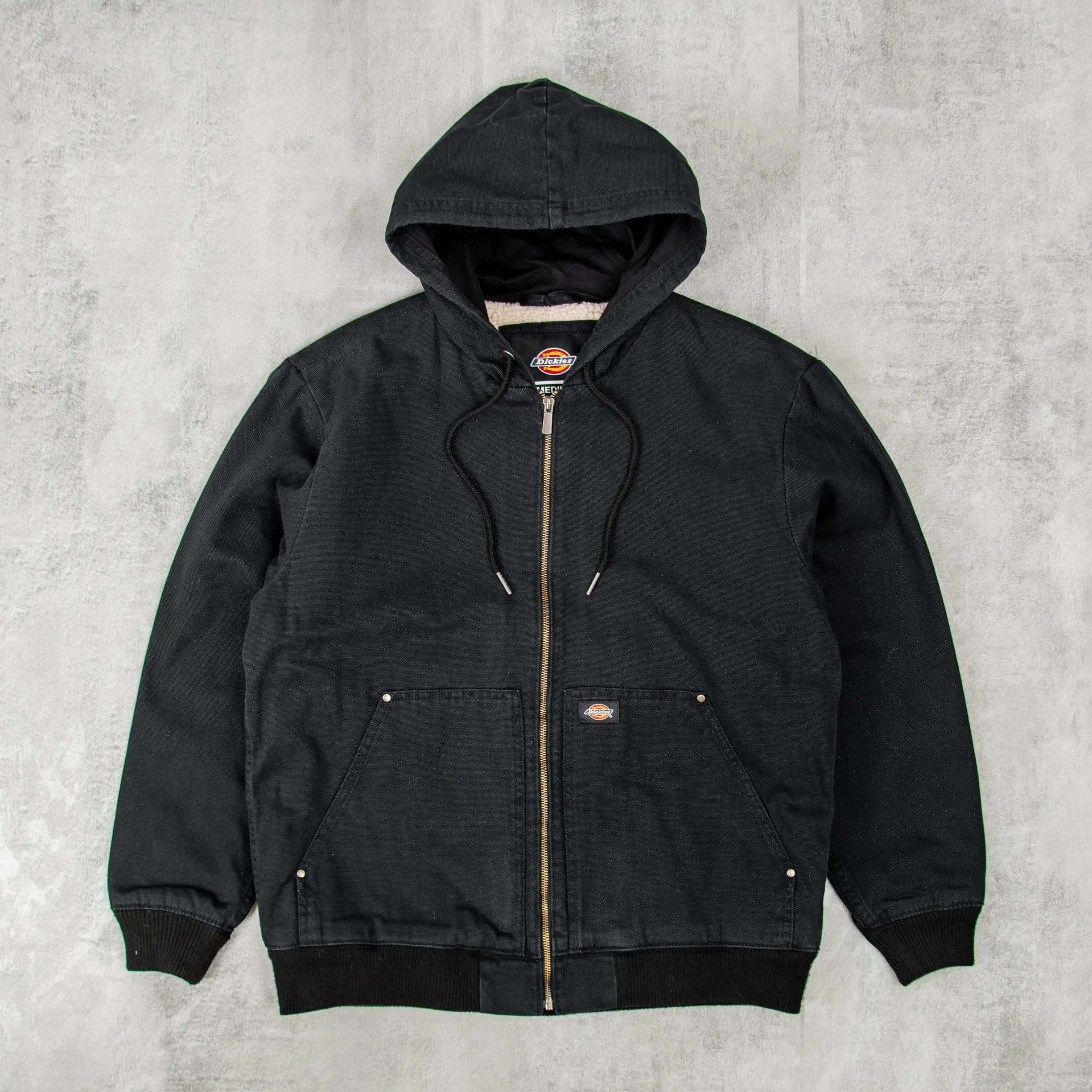 Dickies Hooded Duck Canvas Jacket - Stone Washed Black