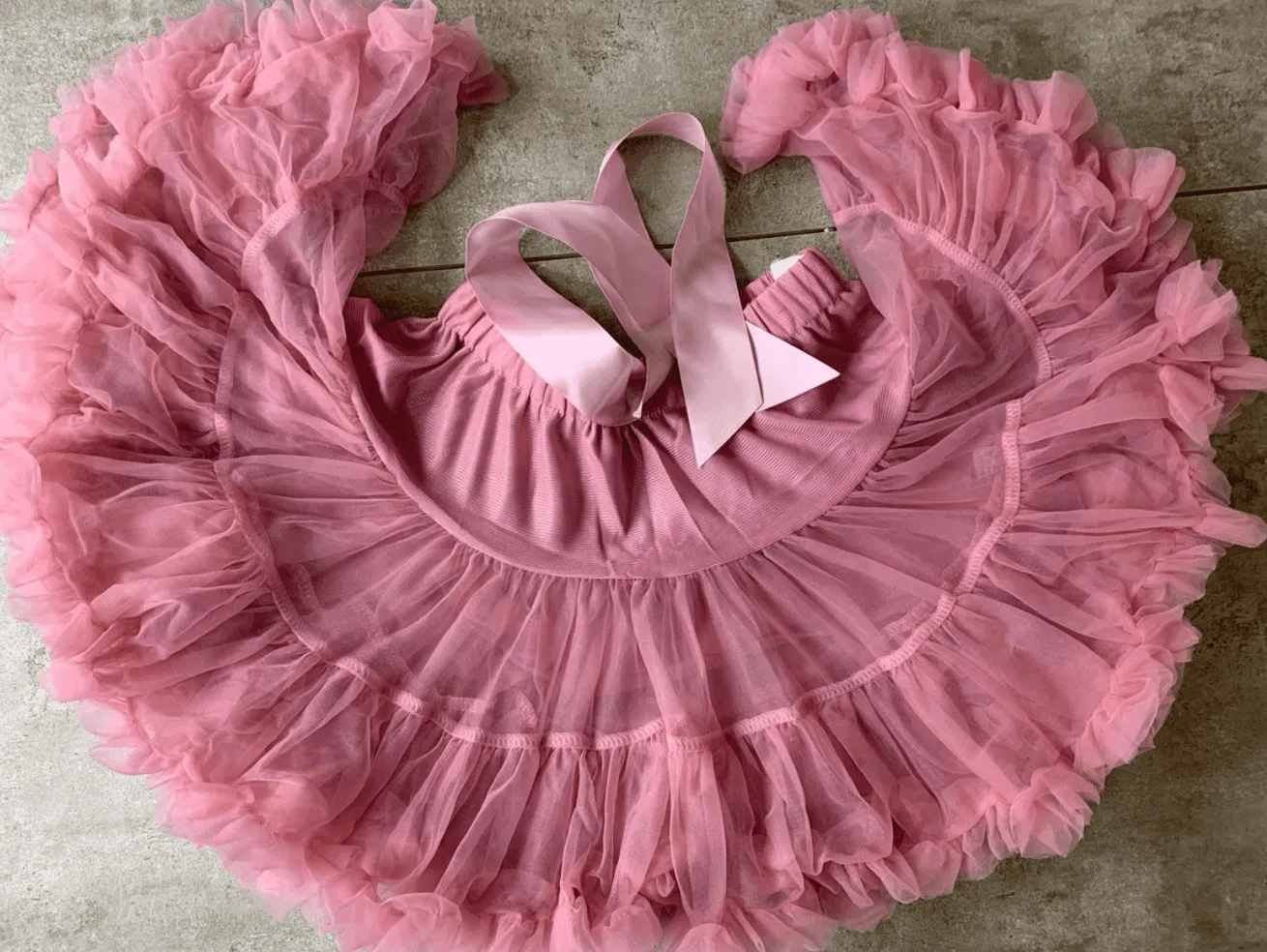 Dusty Pink Fluffy Layered Tutu Skirt -  Girls Ballerina Pettiskirt