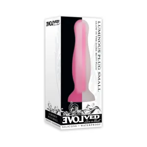 Evolved Luminous Glow in the Dark Dual Density Silicone Anal Plug Clear/Pink Small