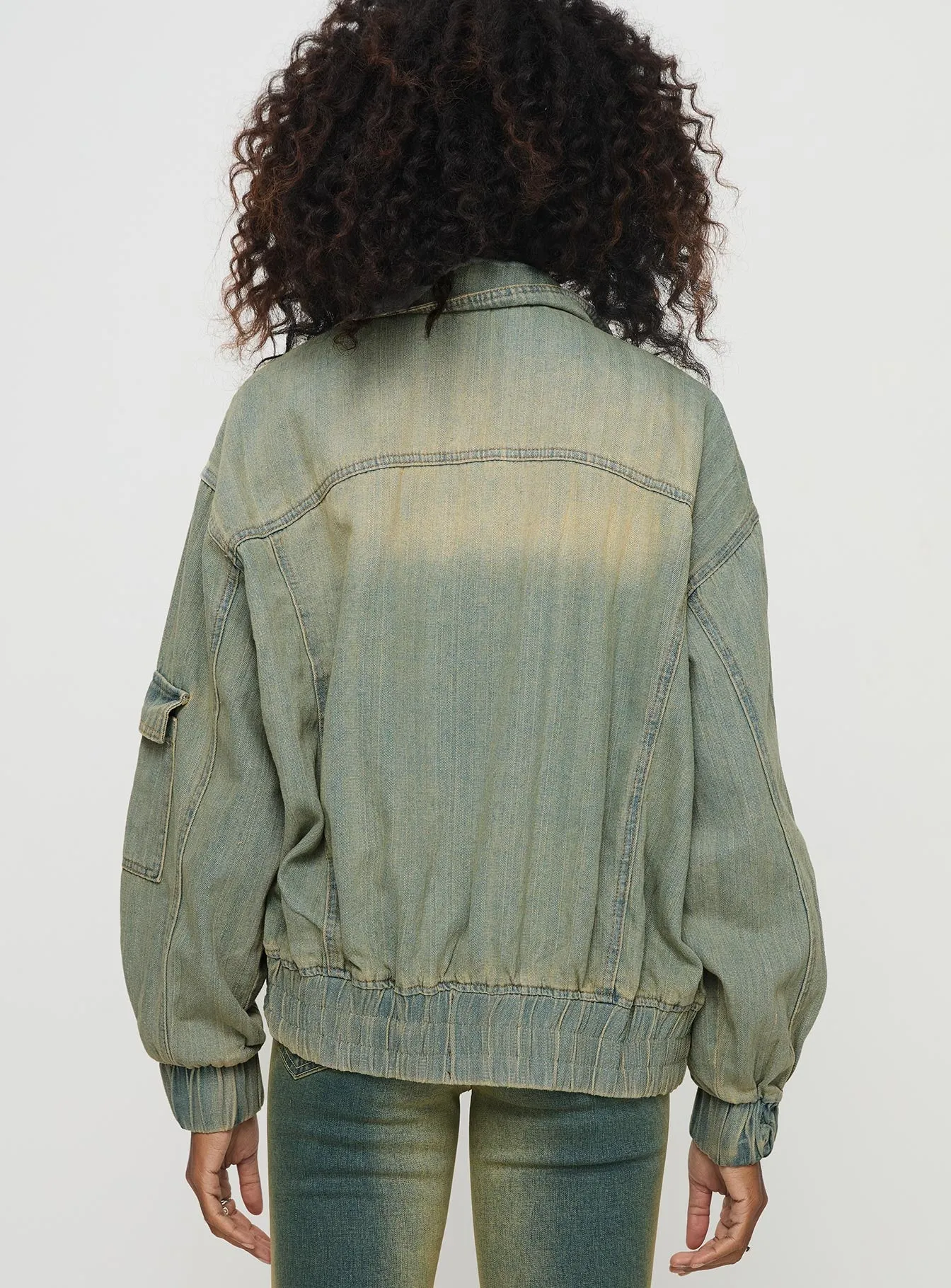 Fashionkova Korbin Denim Bomber Jacket Antique Wash