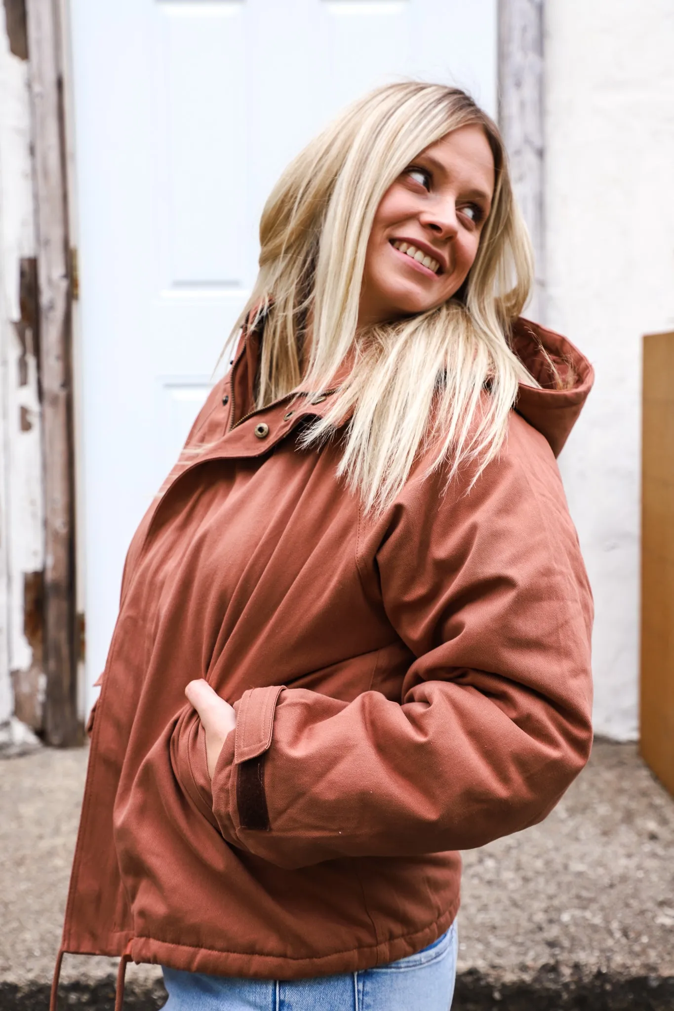 Follow The Seasons Pink Rust Coat