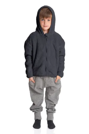 Frosty Fun: Boys’ Toasty Sherpa Jacket for Cool Outdoor Play - Gray