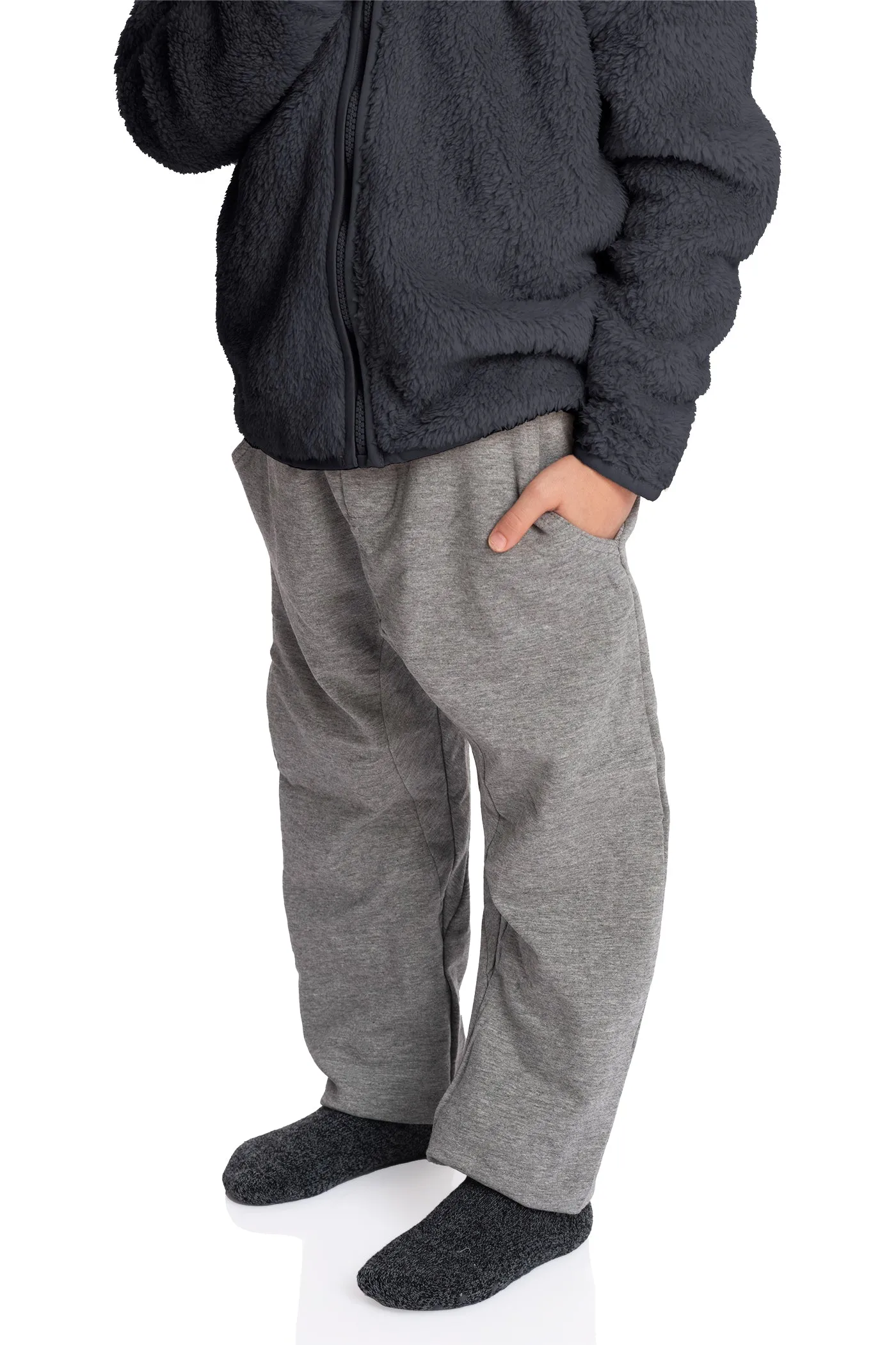 Frosty Fun: Boys’ Toasty Sherpa Jacket for Cool Outdoor Play - Gray