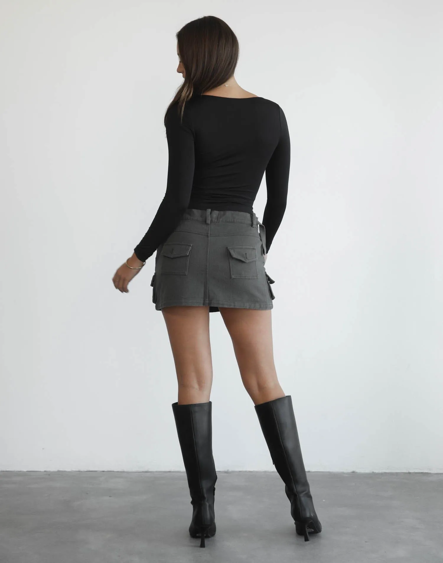 Gigi Mini Skirt (Charcoal)