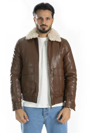 Giubbotto Uomo Bomber Ecopelle Imbottito Art. Gb118