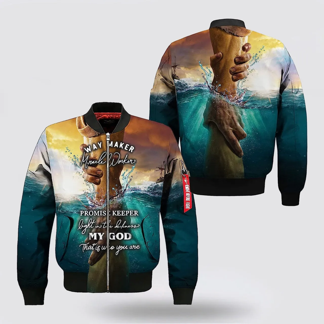 Hand Of God Way Maker Miracle Worker Bomber Jacket - Jesus Shirt for Men Women