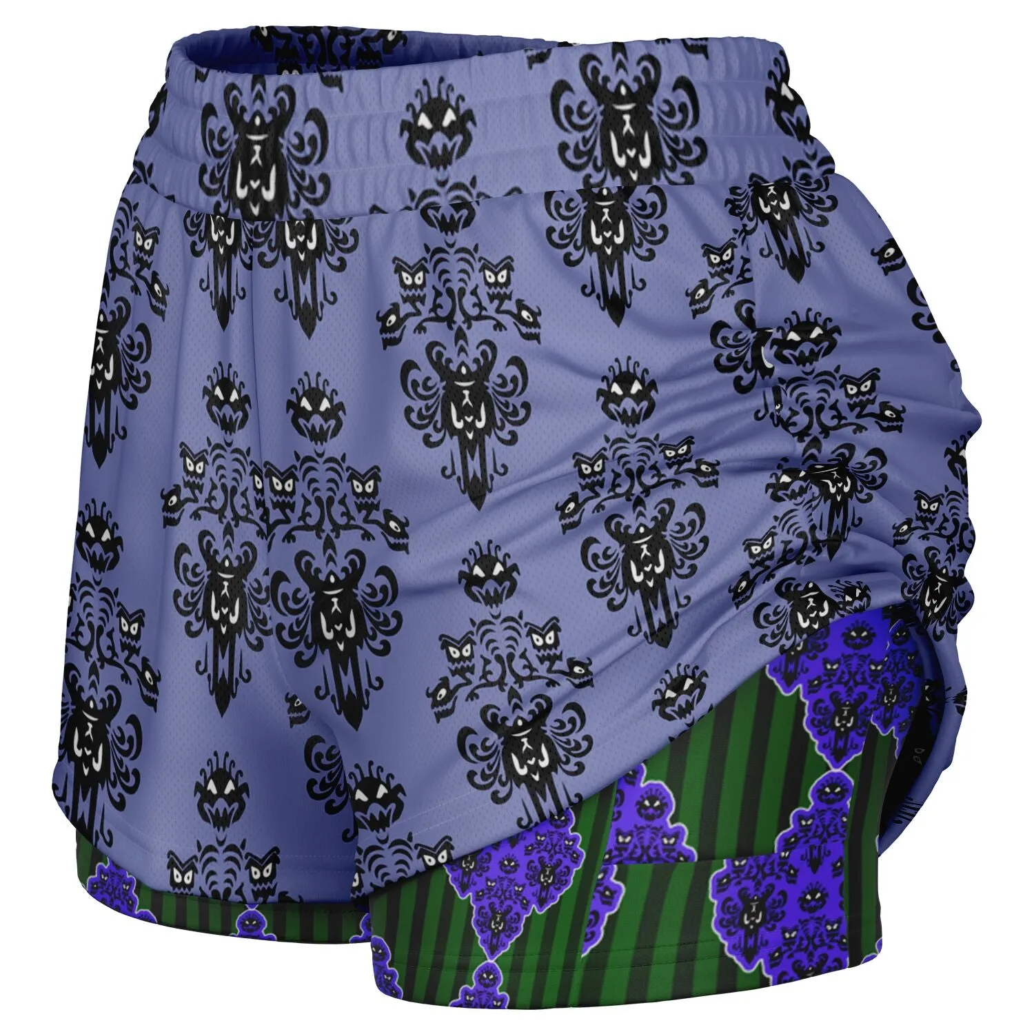 Haunted Mansion Wallpaper Women's 2-in-1 Shorts