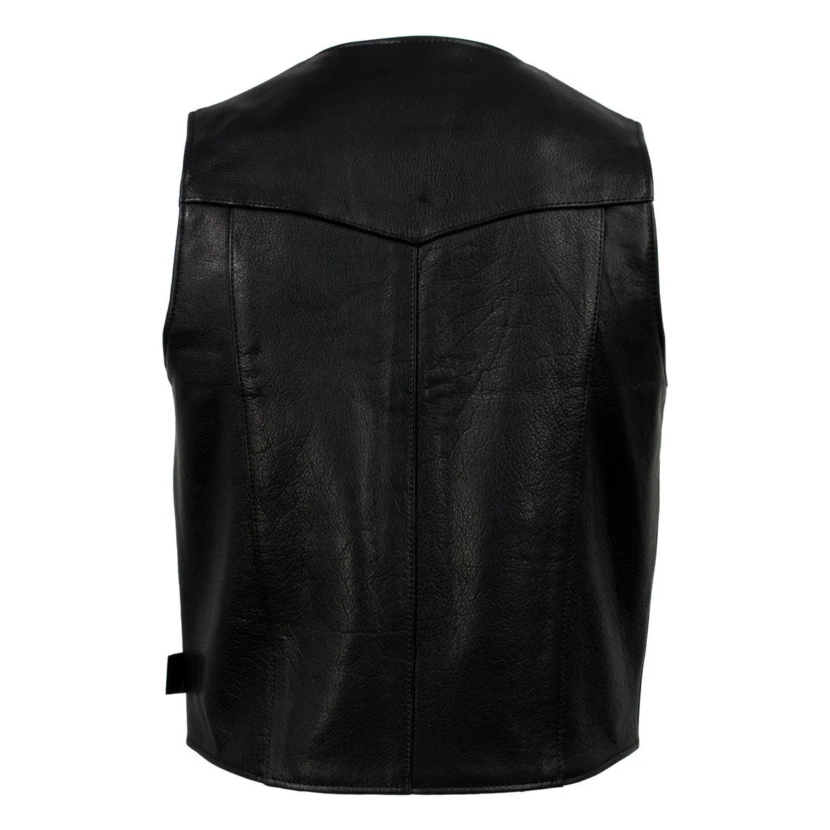 Hot Leathers VSM5006 USA Made Men's 'Classic Western' Black Premium Leather Vest