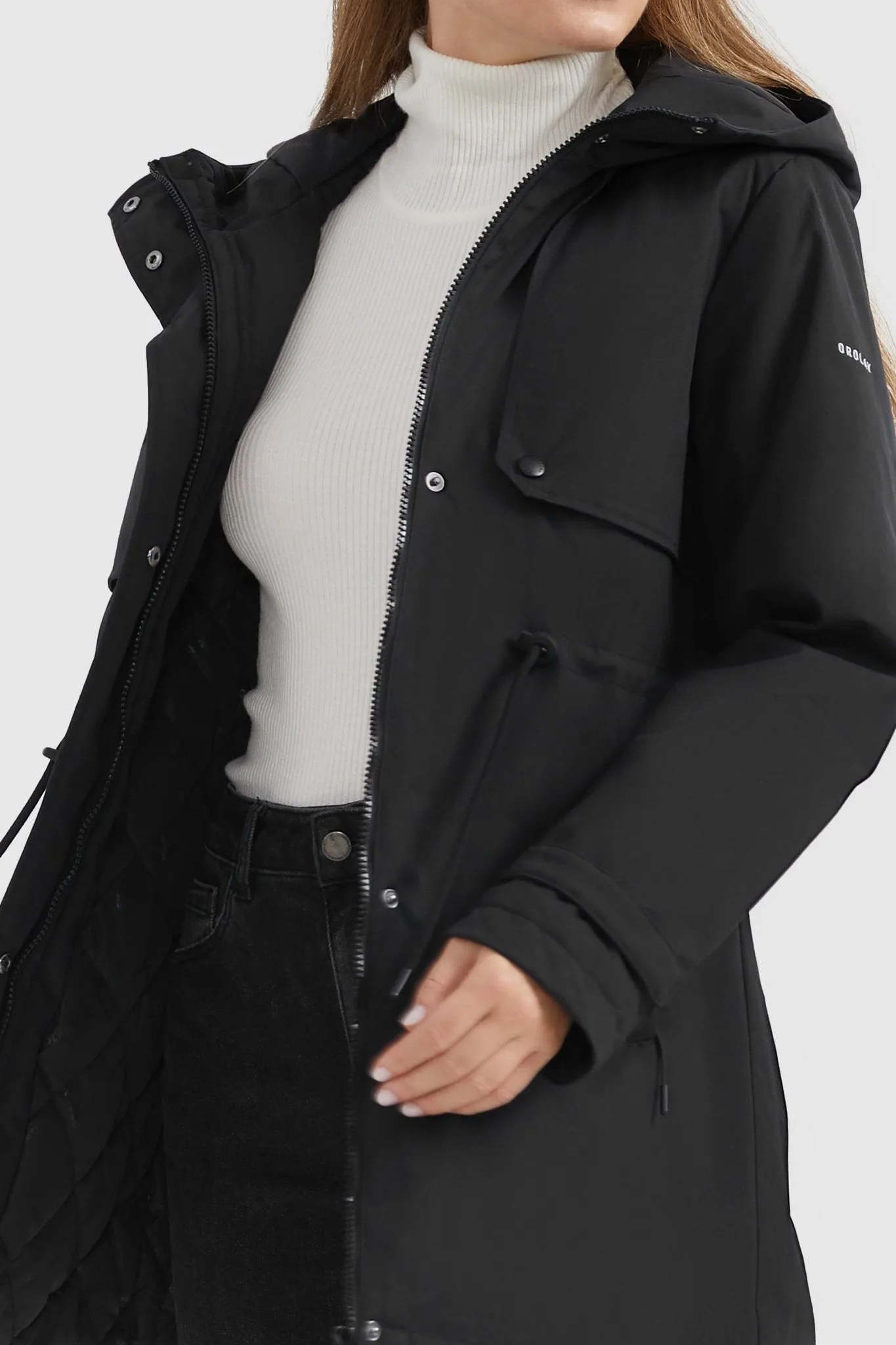 Insulated Drawstring Waist Puffer Jacket