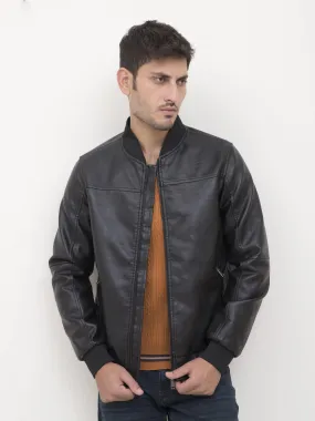 JACKET FULL SLEEVE PU LEATHER BLACK