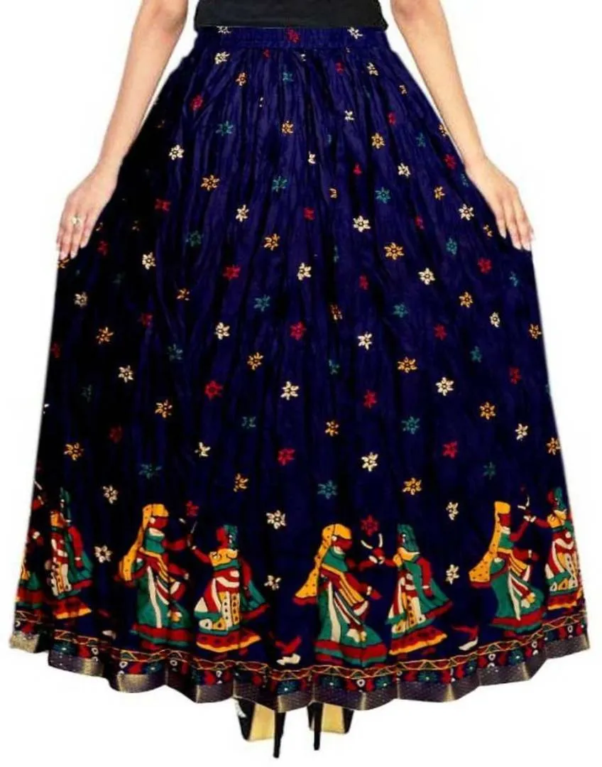 Jaipuri print Cotton Designer A-line Skirt.