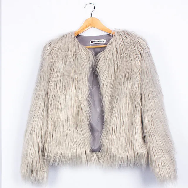 Kids Bridget Faux Fur Jacket - Grey