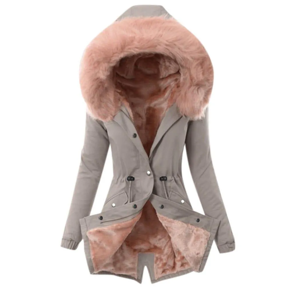 Ladies Fur Lining Winter Coat