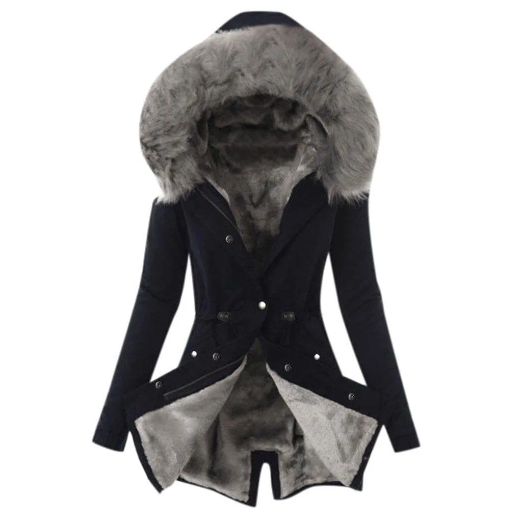 Ladies Fur Lining Winter Coat