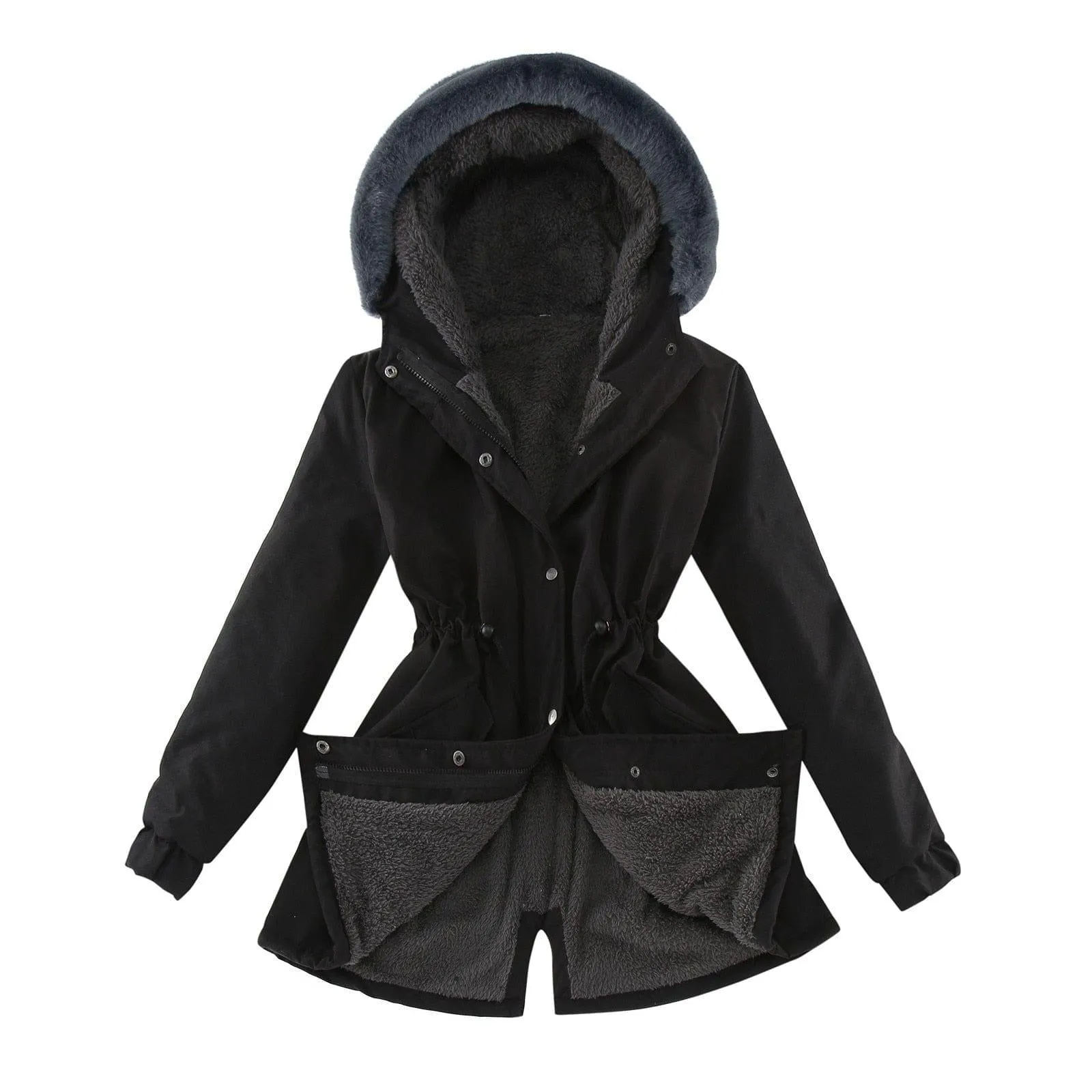 Ladies Fur Lining Winter Coat