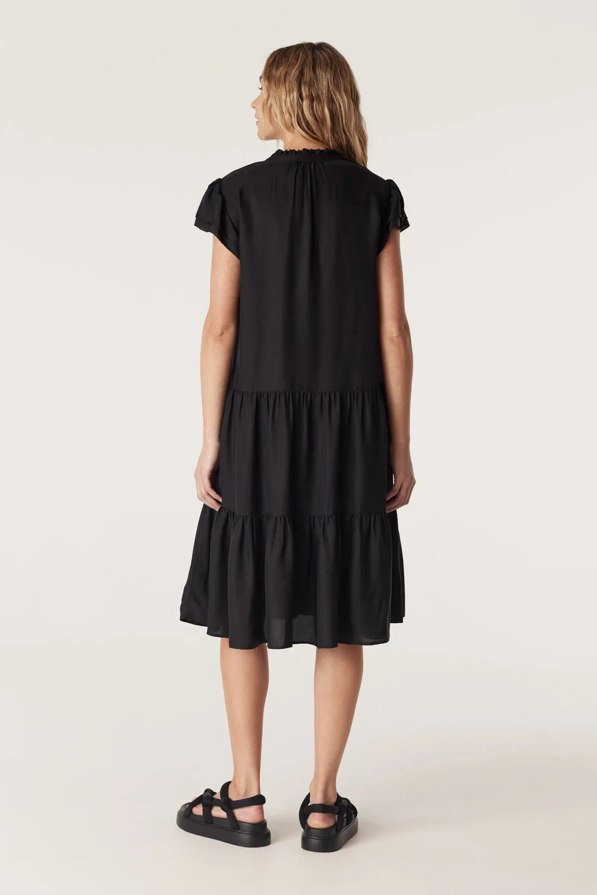 Laura Frill Dress - Black