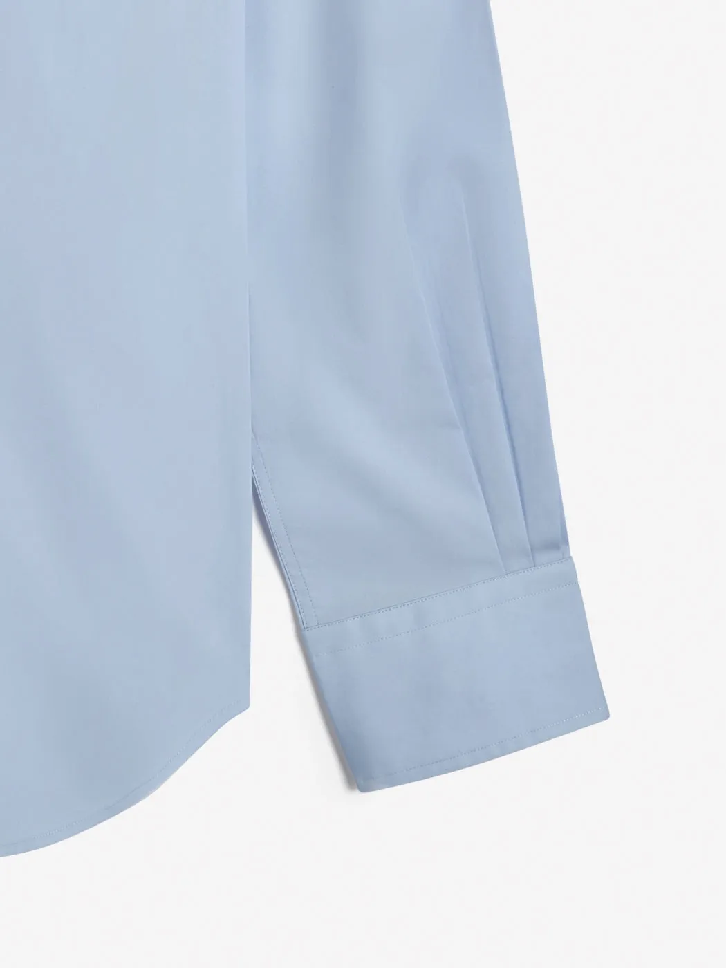 Light Blue Poplin Stretch Slim Fit Single Cuff Cutaway Collar Shirt