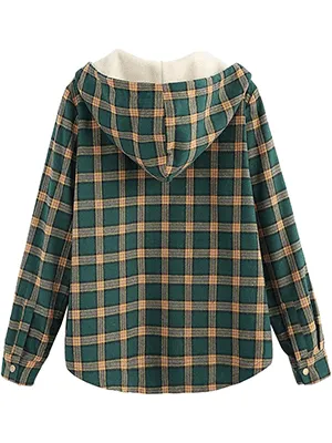 Lined Flannel Jacket Hoodie