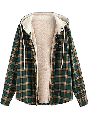 Lined Flannel Jacket Hoodie