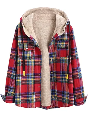 Lined Flannel Jacket Hoodie