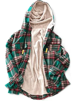 Lined Flannel Jacket Hoodie