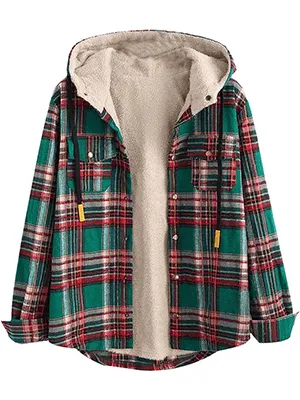 Lined Flannel Jacket Hoodie