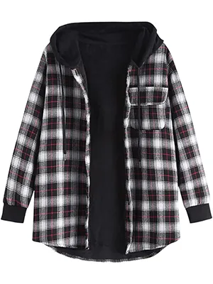 Lined Flannel Jacket Hoodie