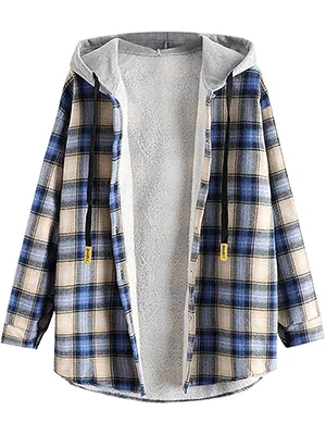 Lined Flannel Jacket Hoodie