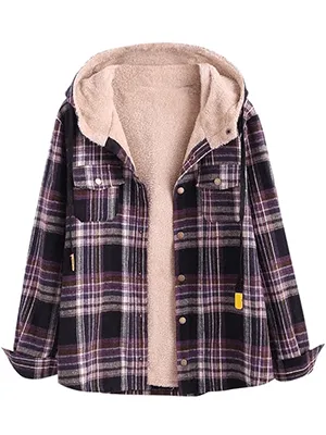 Lined Flannel Jacket Hoodie