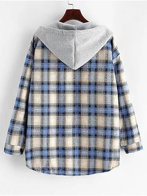 Lined Flannel Jacket Hoodie