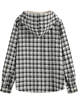 Lined Flannel Jacket Hoodie