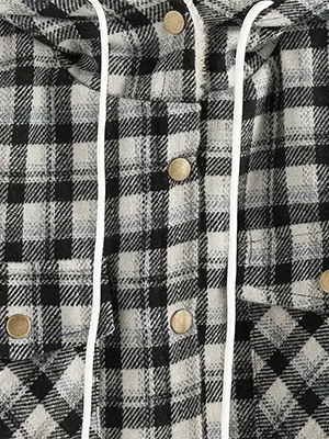 Lined Flannel Jacket Hoodie