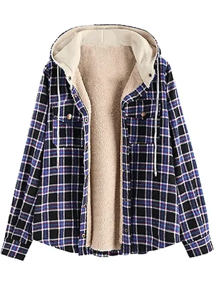 Lined Flannel Jacket Hoodie